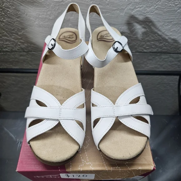Dansko Women's Season Sandals White Full Grain - Picture 5 of 9